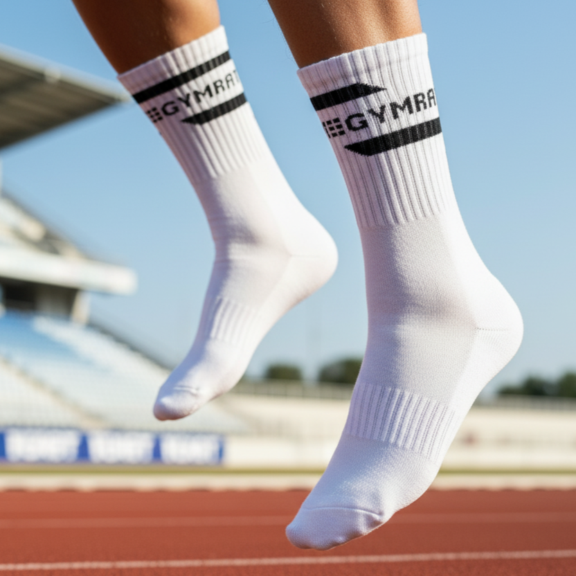 Sports GYM 10 Crew Socks-White Pack of 5