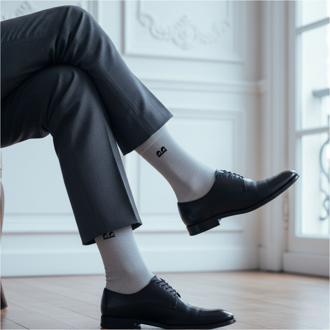 Formal Everyday Crew Socks-Studio Greys Pack of 6