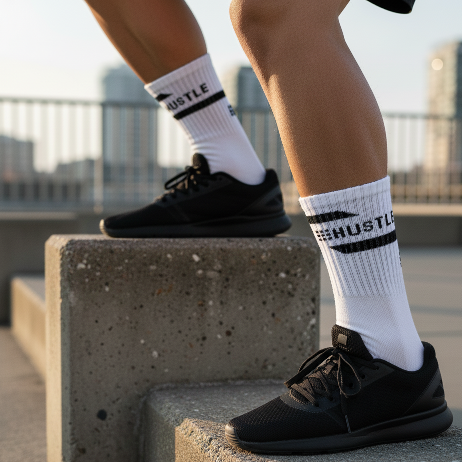 Sports GYM 10 Crew Socks-White Pack of 5