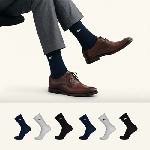 Formal Everyday Crew Socks-Office Neutrals Pack of 6