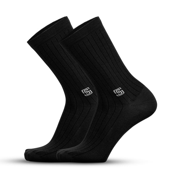 Solid Delight Men Crew Socks- Black (1 Pair)