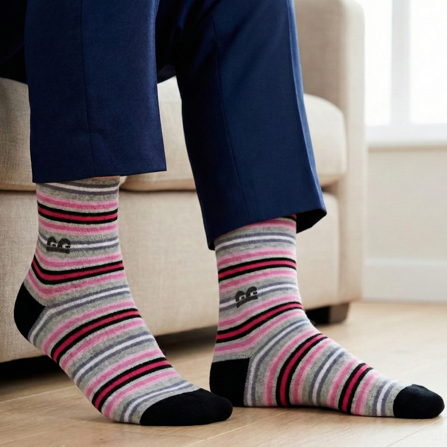 Design Colorwave Crew Socks-Multicolor Pack of 3