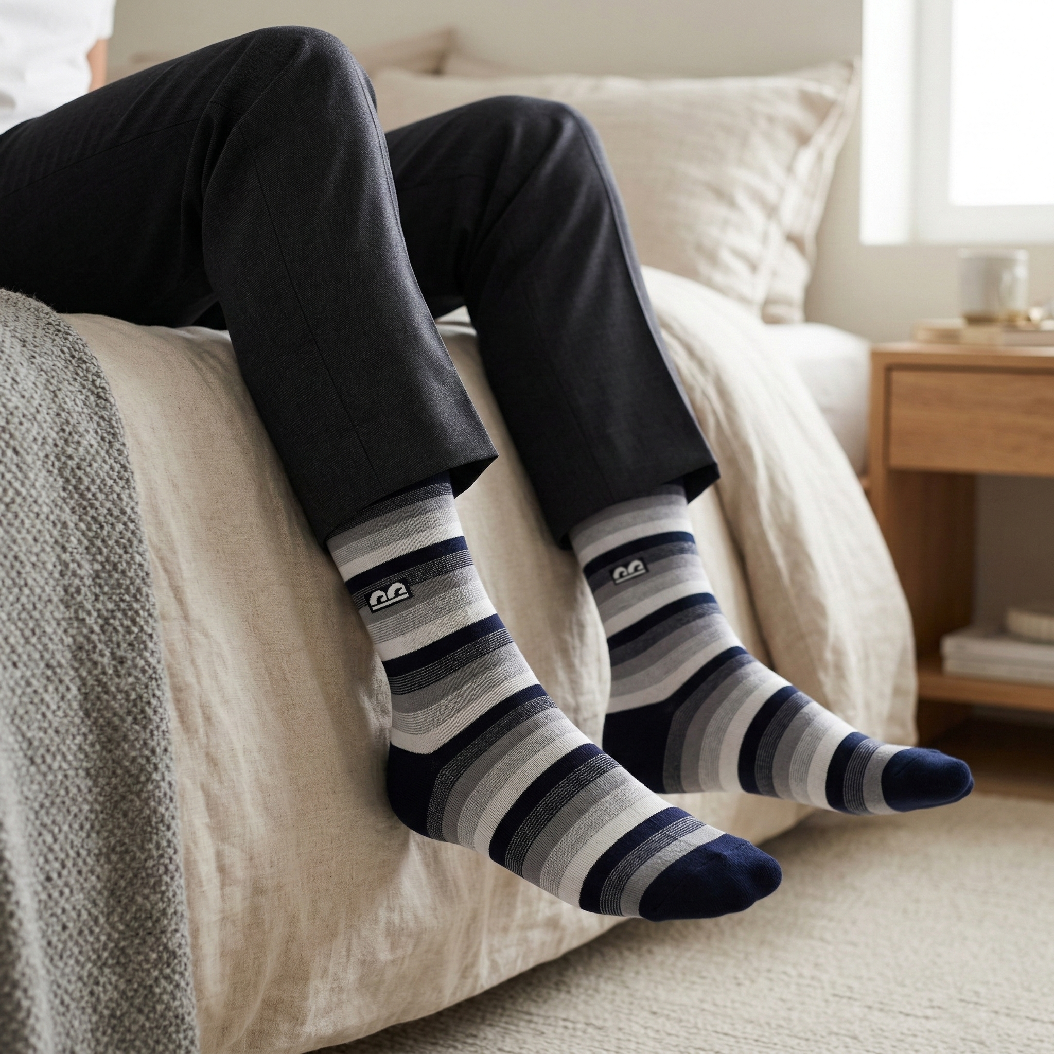 Design Everyday Crew Socks-Shadow Fade Pack of 3