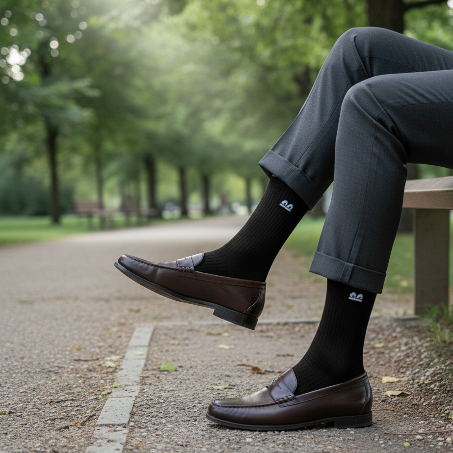 Formal Everyday Crew Socks-Black Pack of 6