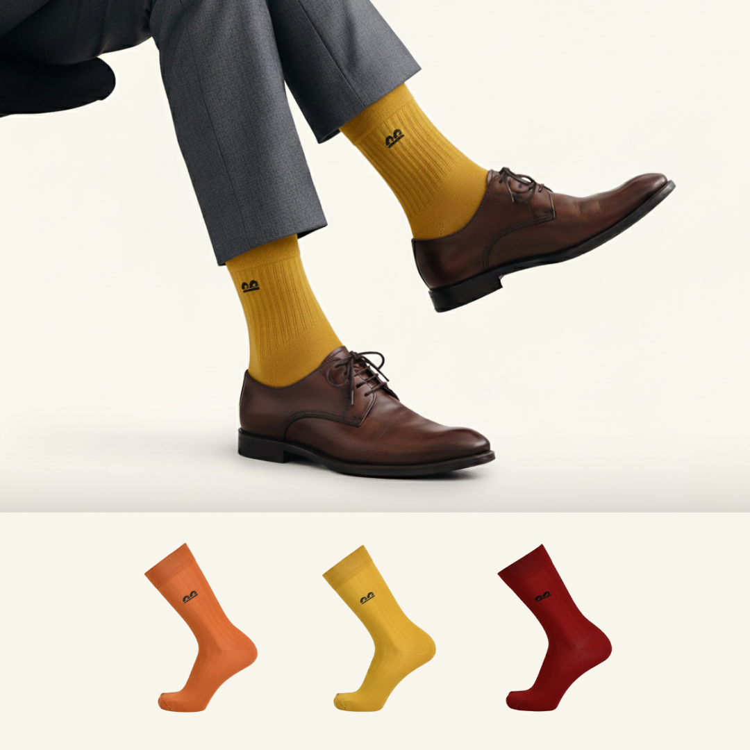 The Sock Street multicolor ankle-length socks – vibrant stripes in red, yellow and blue; soft, breathable and durable for daily wear.


