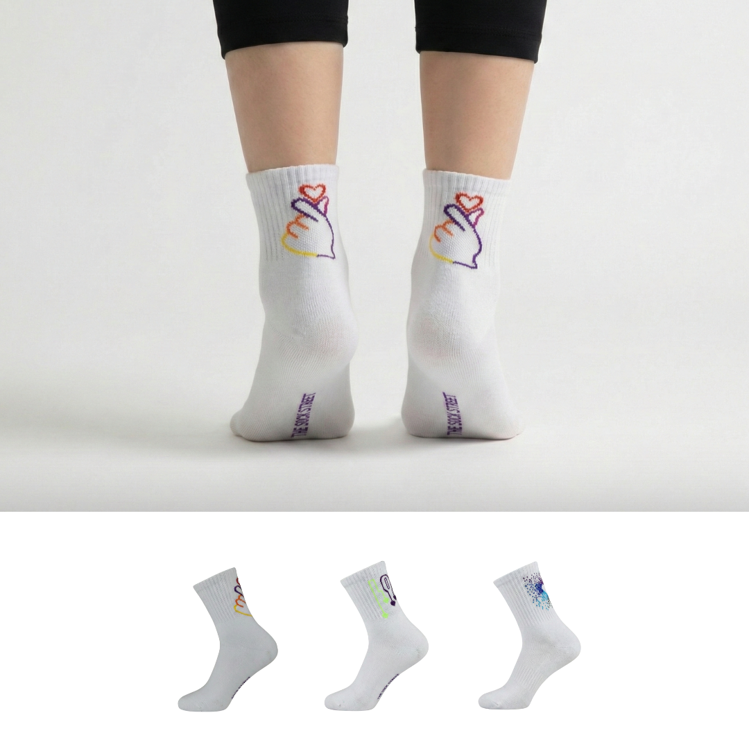 Design Everyday Ankle Socks-Love Drip: K-Edition Light Pack of 3