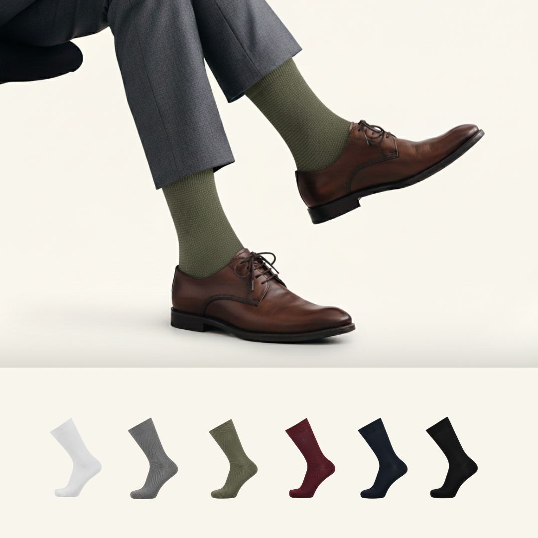Multicolor crew socks pack of 6 with mercerised cotton comfort from The Sock Street.