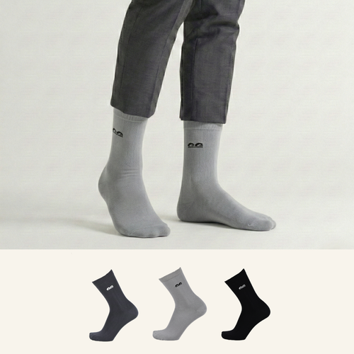 Design Everyday Crew Socks-Graphite Shift Pack of 3