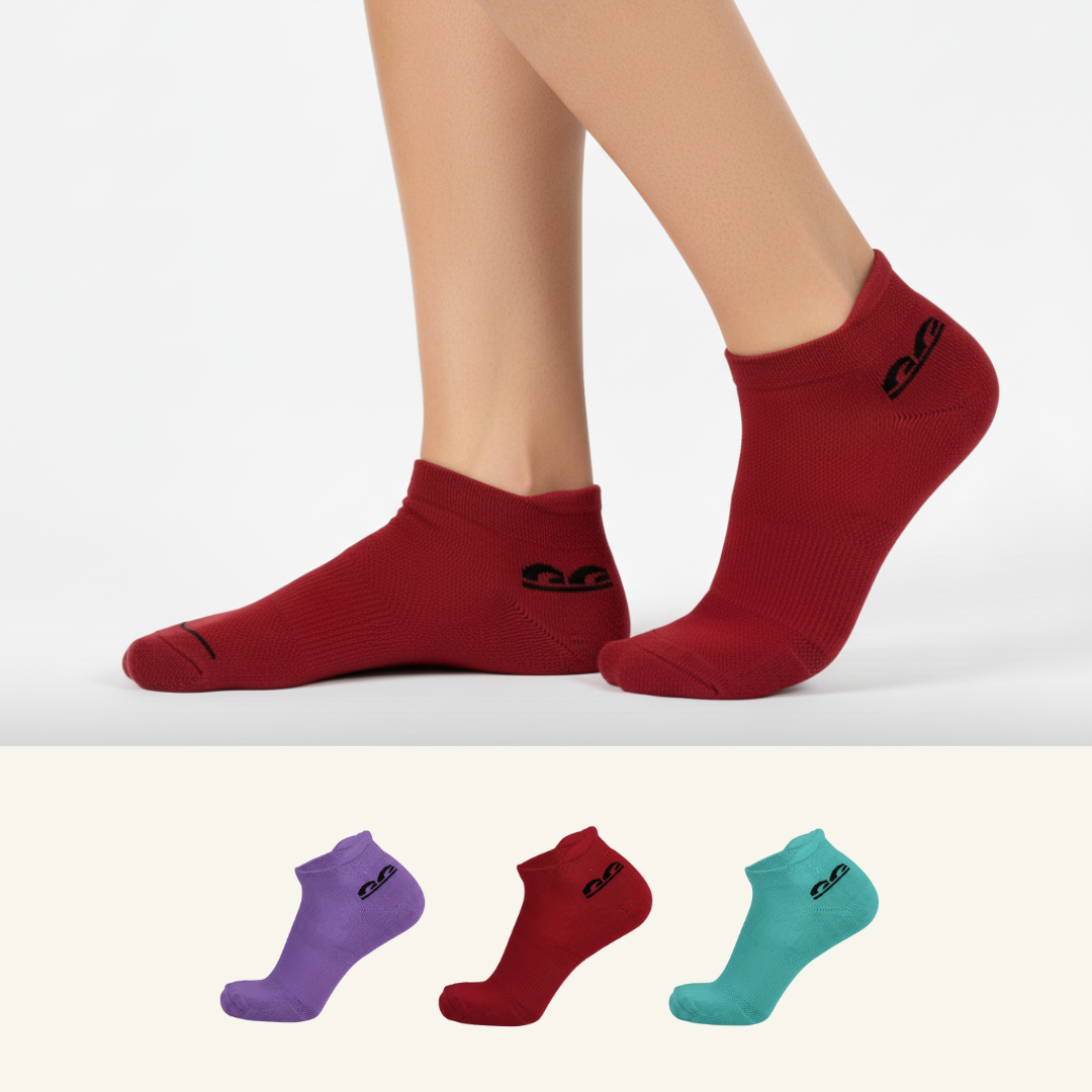 Sports Running Ankle Socks-Jewel Pop Pack of 3