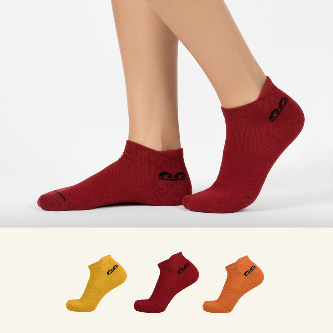 Sports Running Ankle Socks-Sunset Pack of 3
