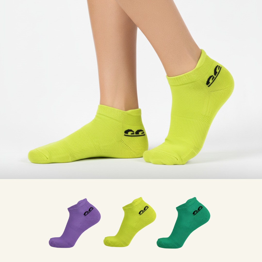 Sports Running Ankle Socks-Mardi Gras Pack of 3