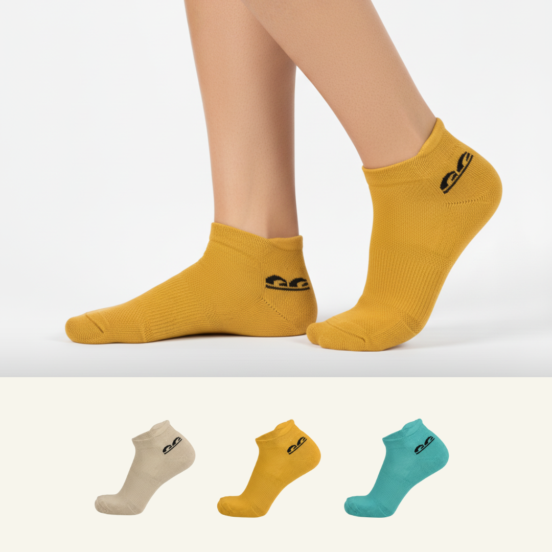 Sports Running Ankle Socks-Marigold Lagoon Pack of 3