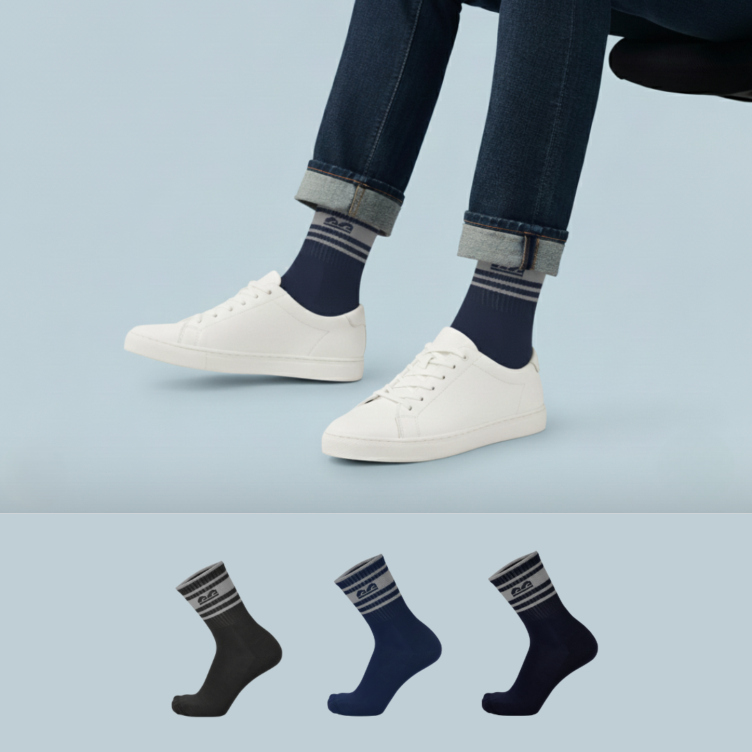 Sports All Purpose Crew Socks-Varsity Dark Pack of 3