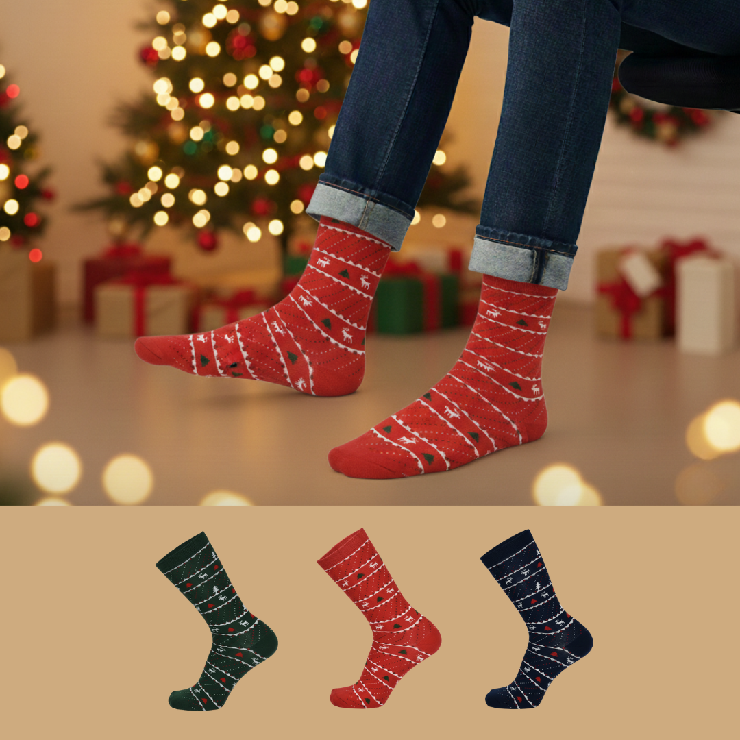 Design Christmas I Crew Socks-Multicolor Pack of 3