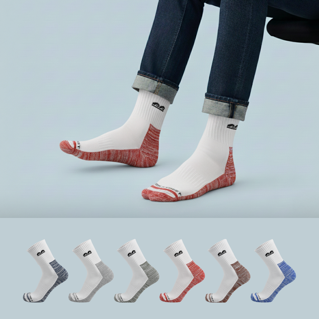Design Tonal Texture Ultra-Smooth Crew Socks Pack of 6