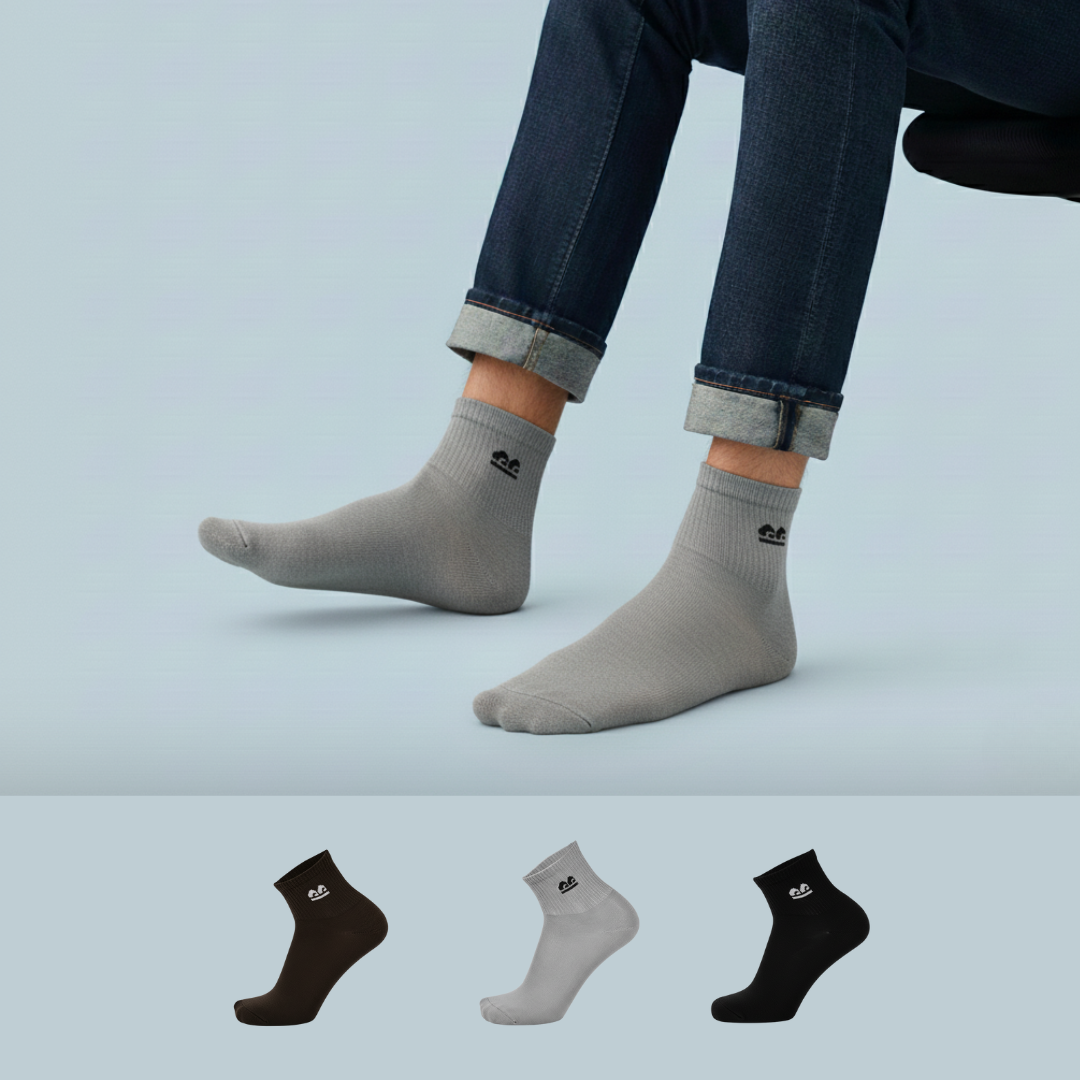Design All Purpose Ankle Socks-Multicolor Pack of 3