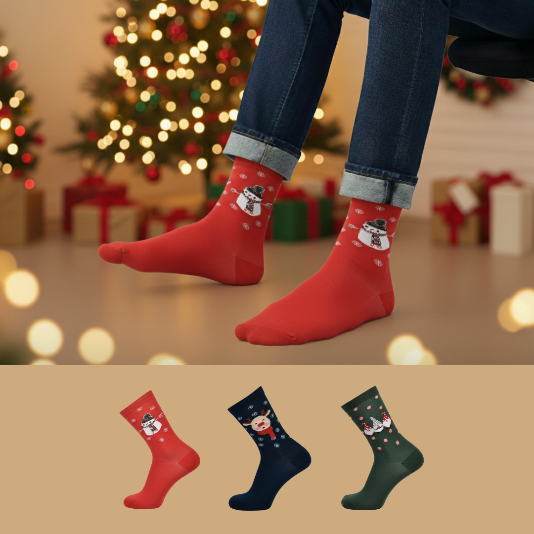 Design Christmas II Crew Socks-Multicolor Pack of 3