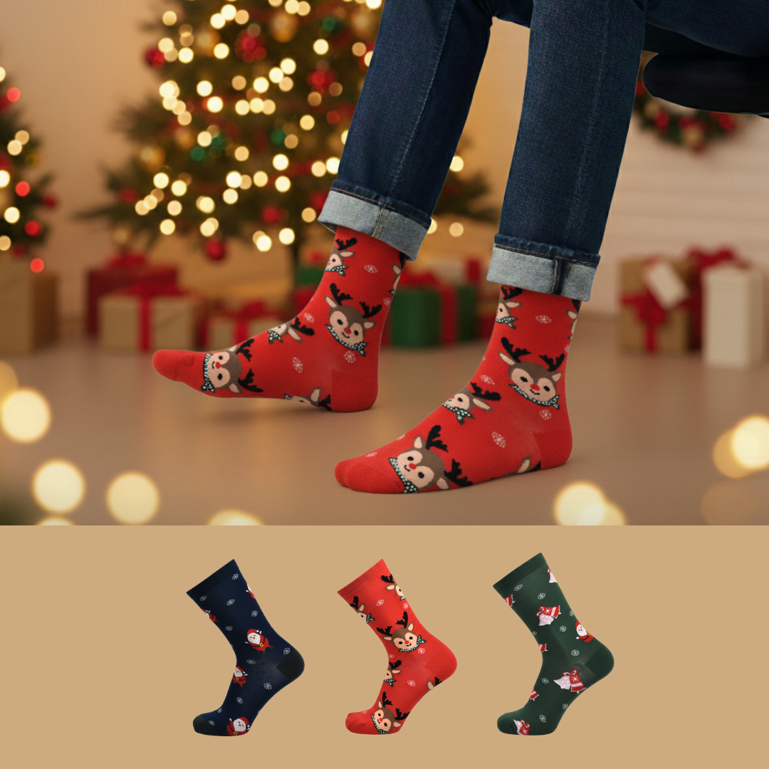 Design Christmas III Crew Socks-Multicolor Pack of 3
