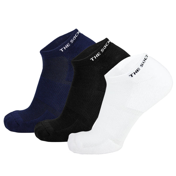 Bamboo Sneaker Socks - Navy/Black/White (3 Pair)