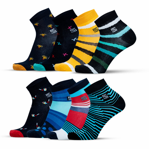 Assorted Cotton Socks - Combo Pack (8 Pair)