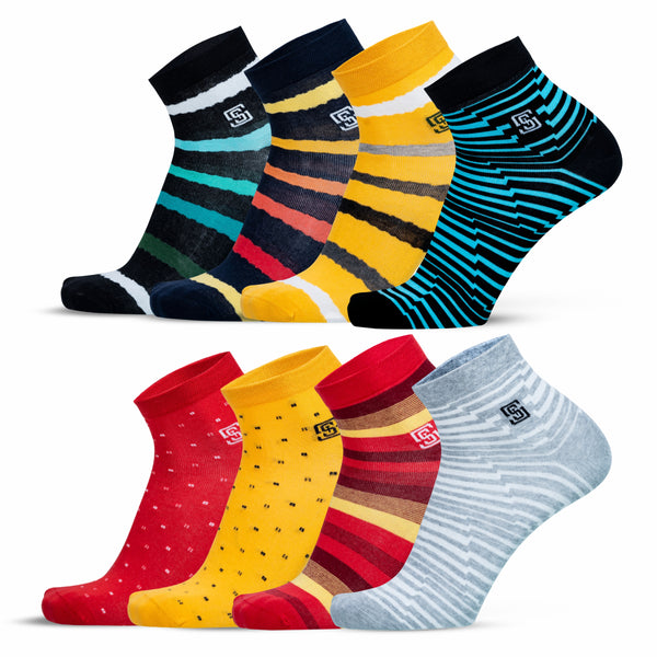 Assorted Cotton Socks - Combo Pack (8 Pair)