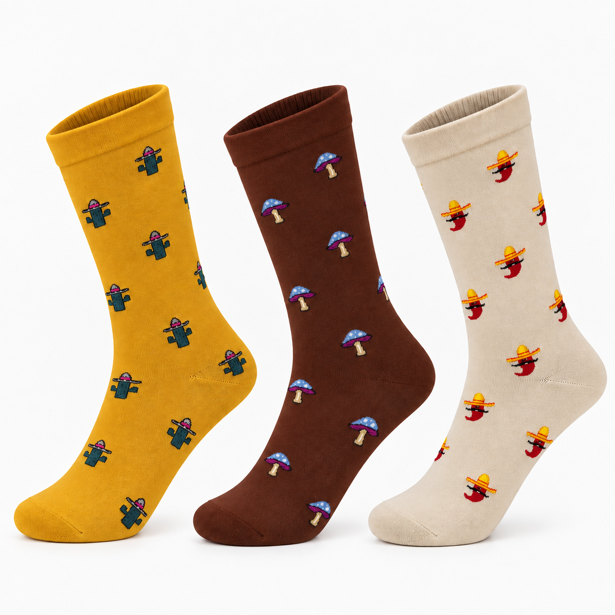 Spice & Siesta Pack of 3-Crew Socks