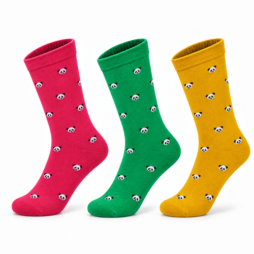 Panda Pop Pack of 3-Crew Socks
