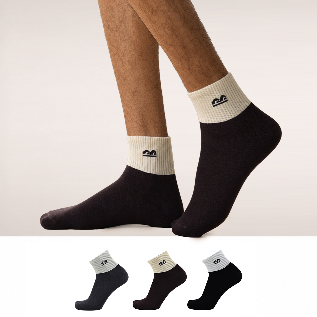 Design All Purpose Heritage Cuff Ankle Socks (Pack of 3)