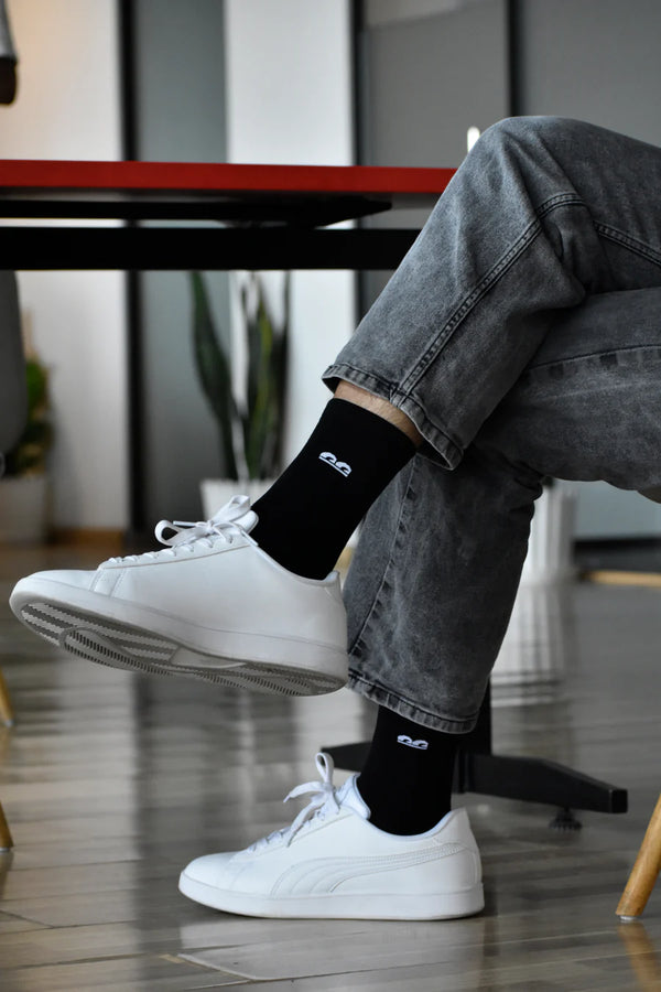 Bamboo Crew Black Socks (6 Pair)