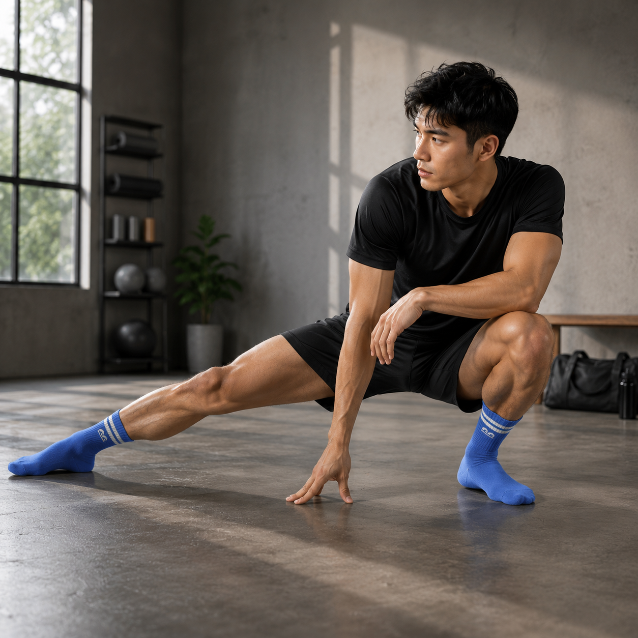 Sports Running Crew Socks-Indigo Stride Pack of 3