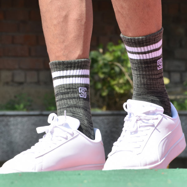 Cushioned Crew Double Shades Socks (6 Pair)