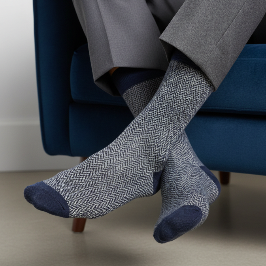 Formal Design Crew Socks-Midnight Mist Pack of 3