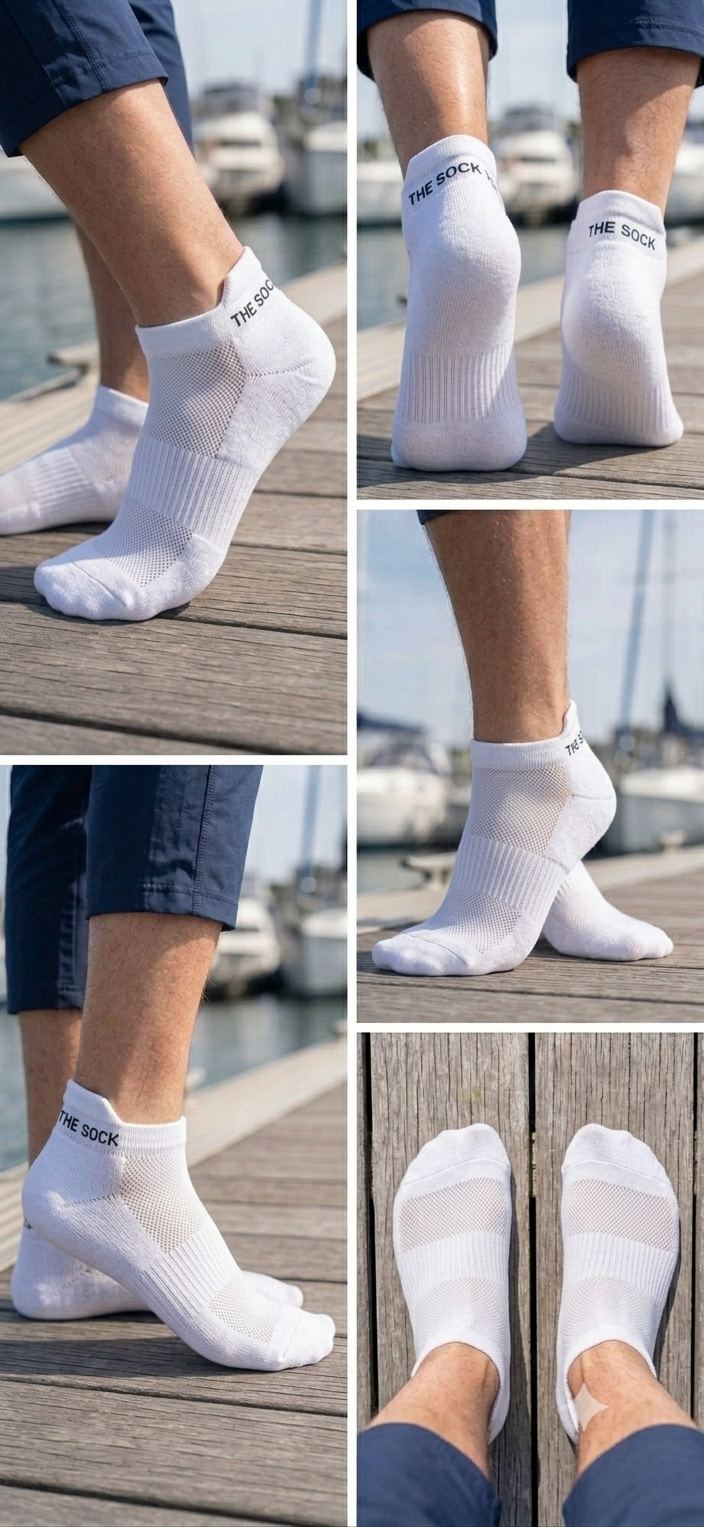Sports Running Ankle Socks-White Pack of 3