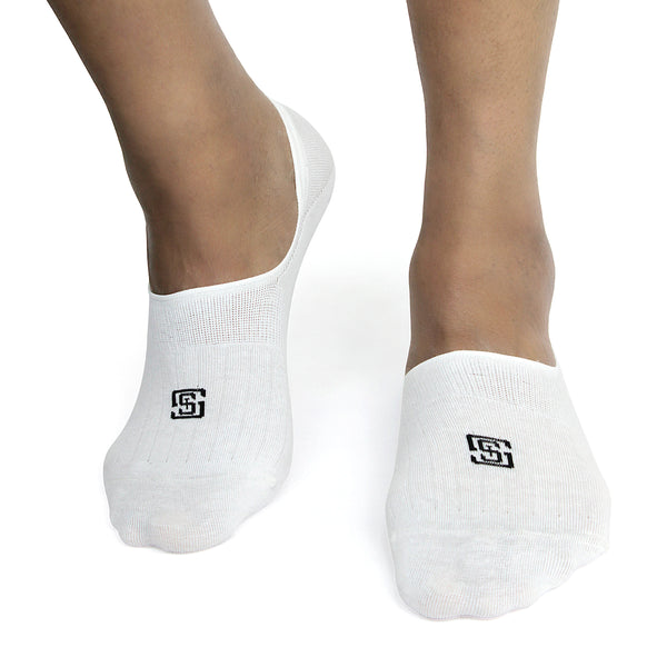 Design Solid Delight No Show Socks-White Pack of 3