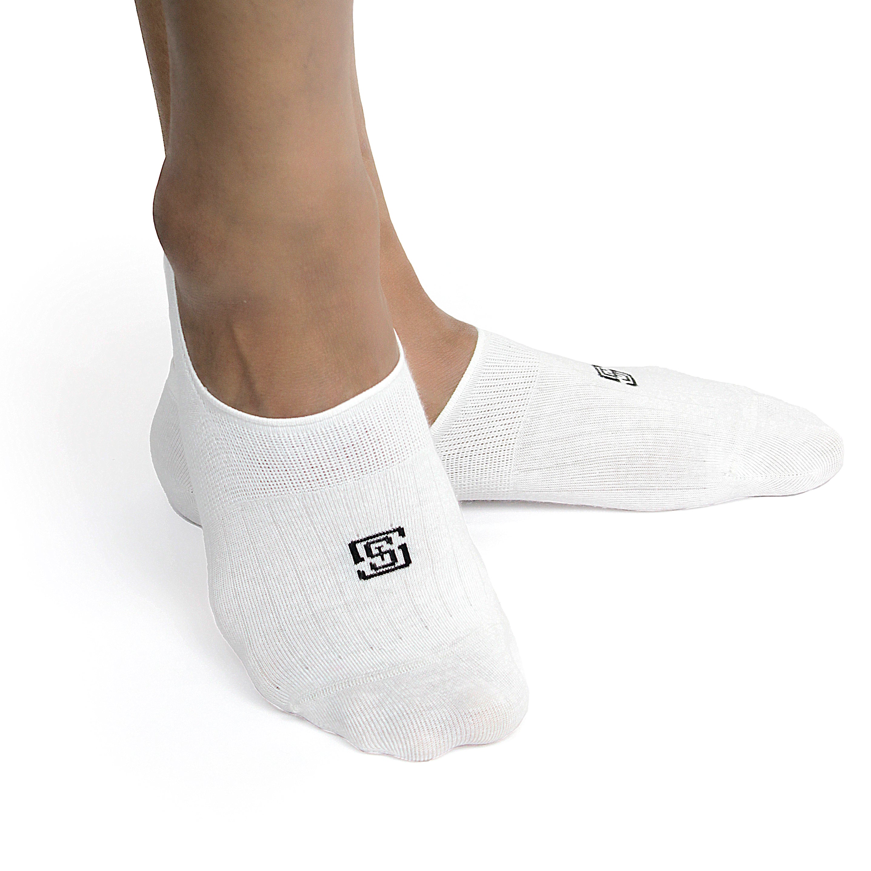 Design Solid Delight No Show Socks-White Pack of 3