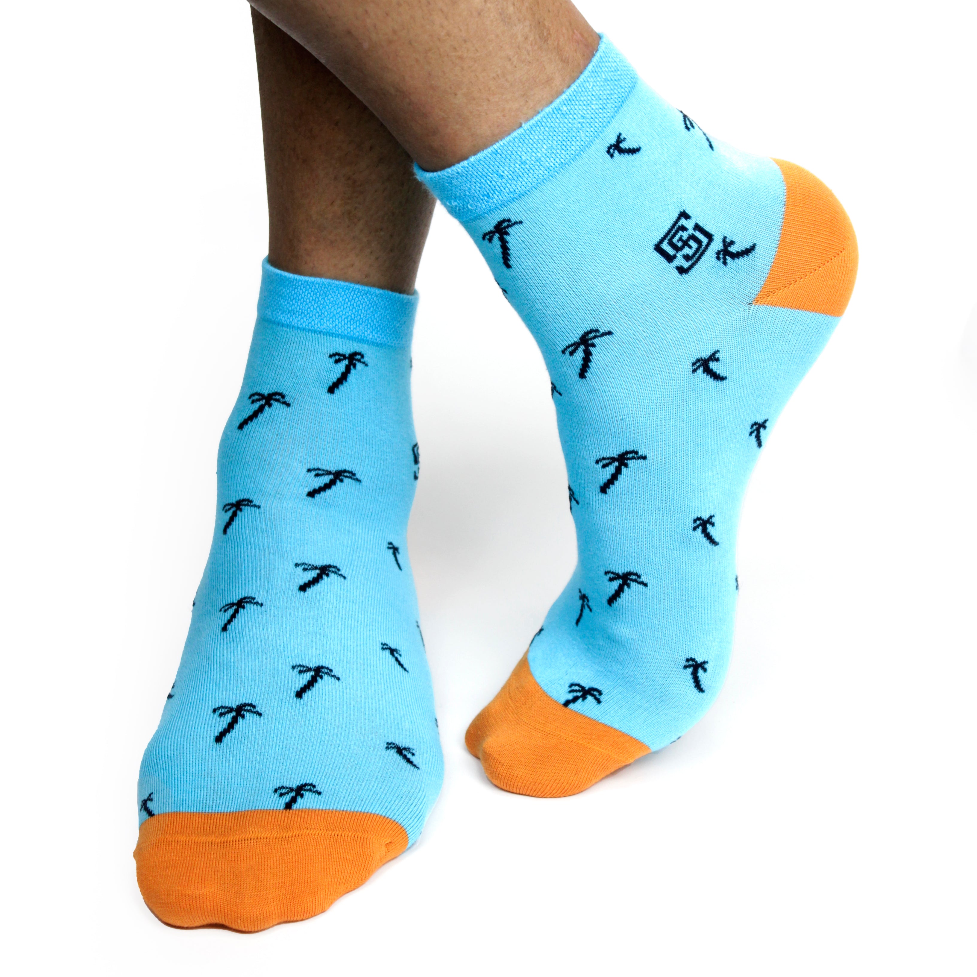 Design Artisanal Palm Ankle Socks-Multicolor Pack of 1