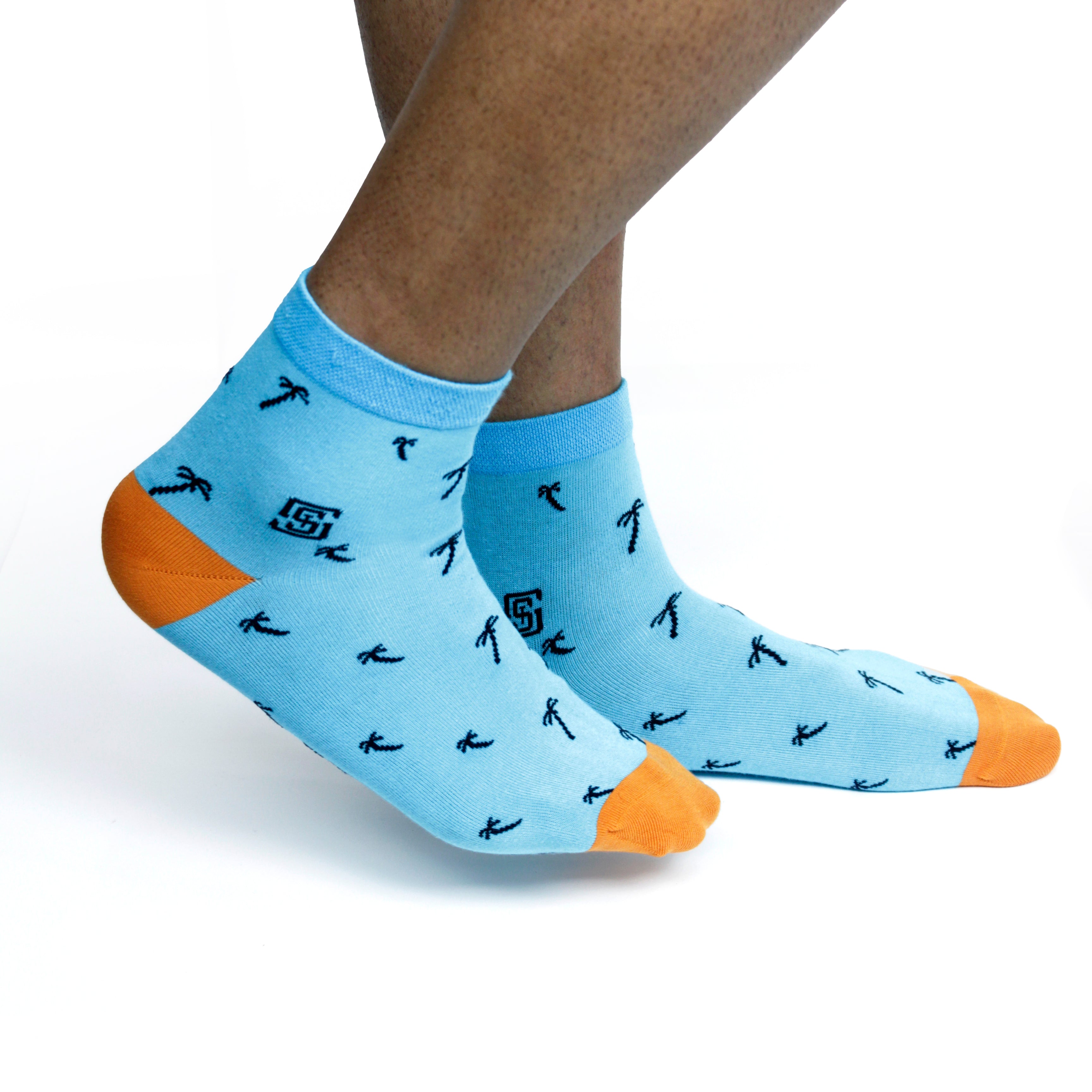 Design Artisanal Palm Ankle Socks-Multicolor Pack of 1