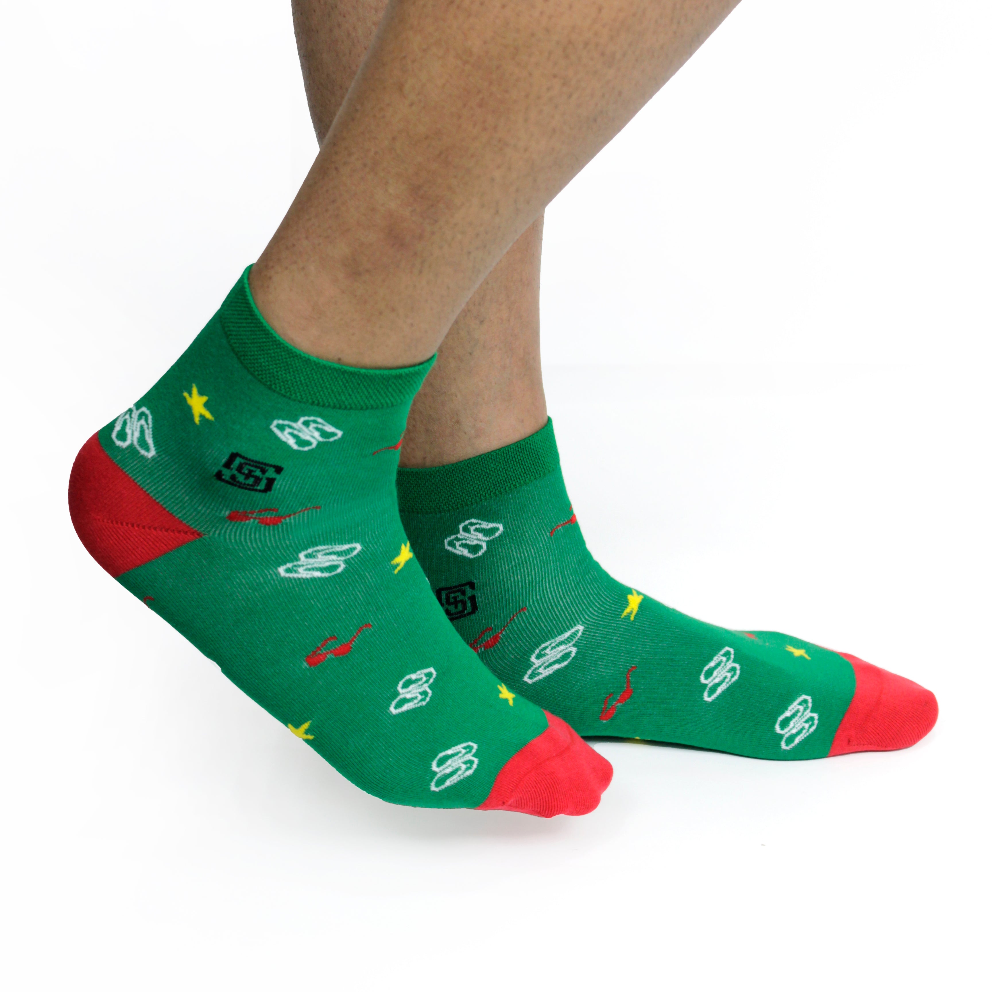 Design Artisanal Greek Ankle Socks-Multicolor Pack of 1