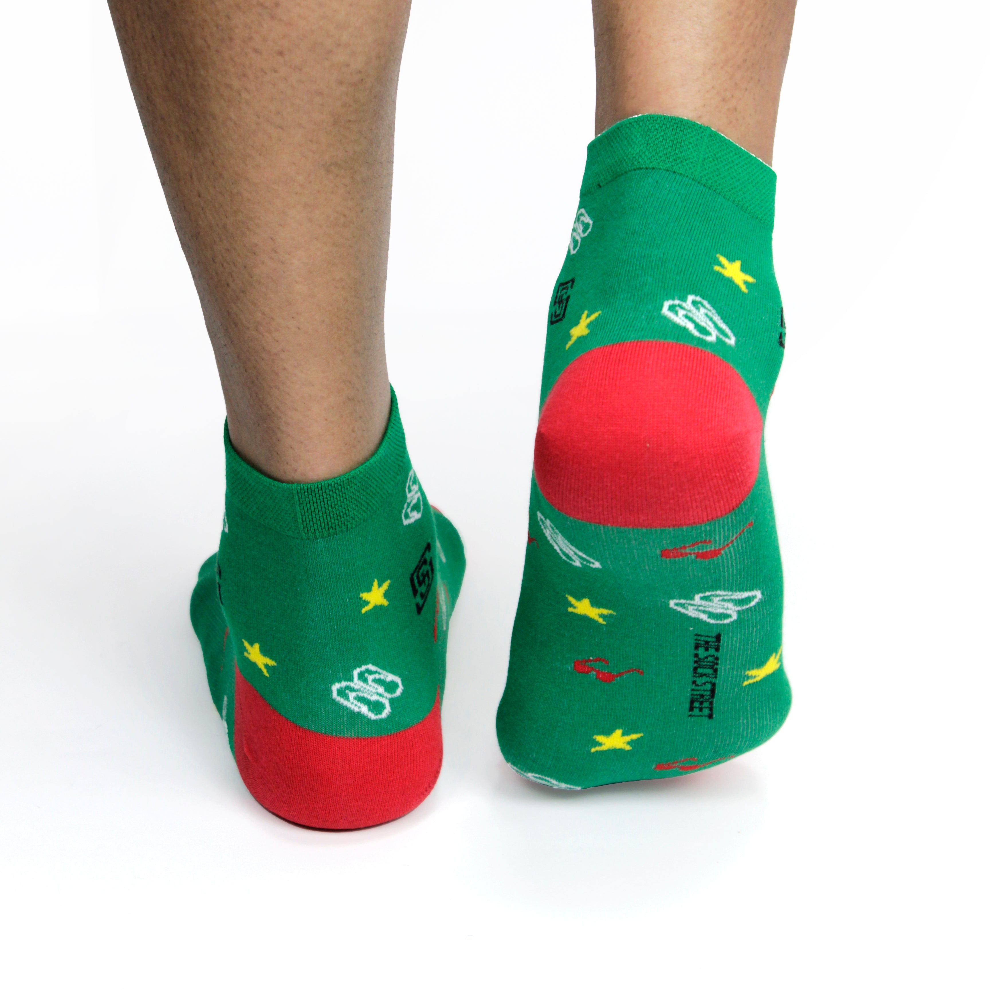 Design Artisanal Greek Ankle Socks-Multicolor Pack of 1