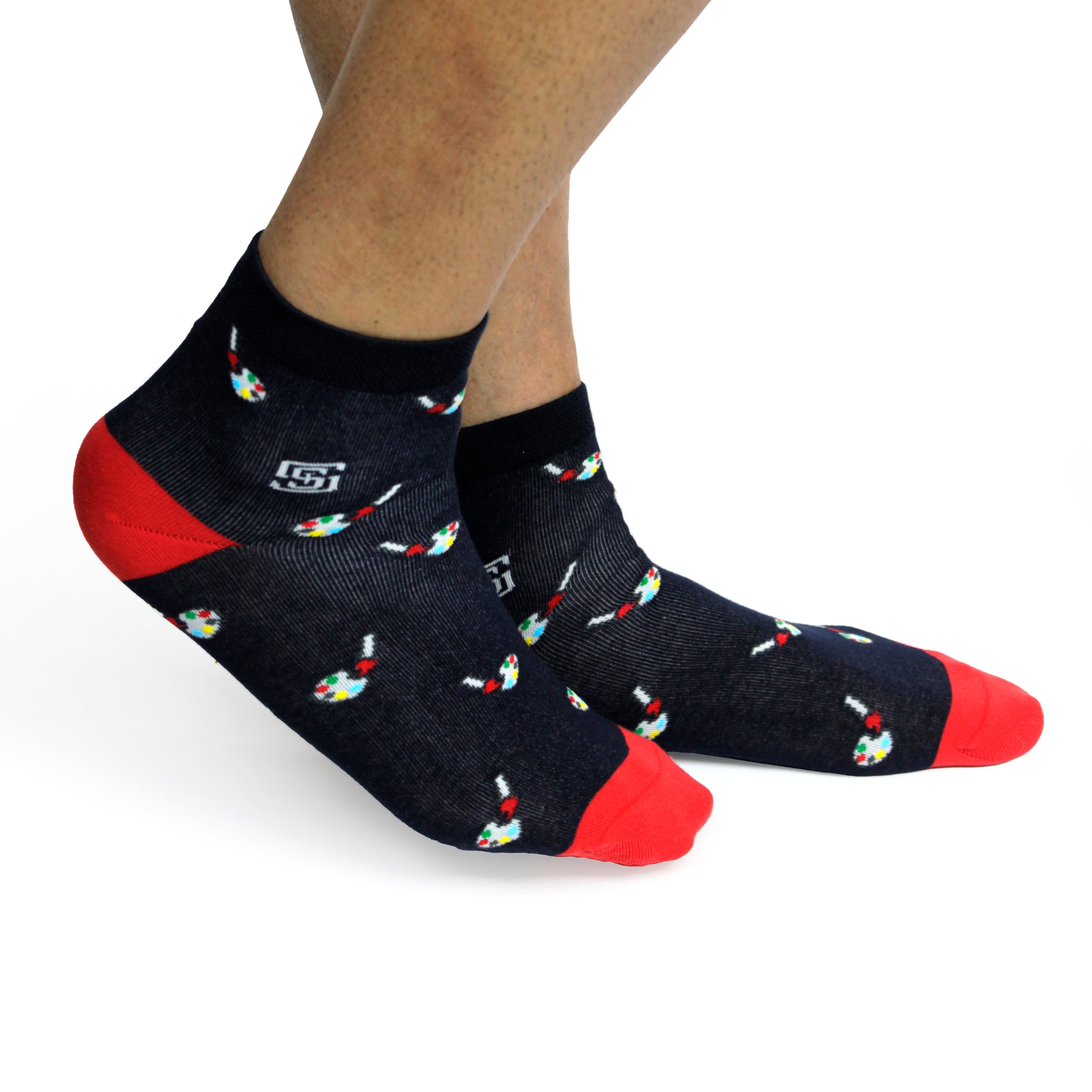 Design Artisanal Palette Ankle Socks-Multicolor Pack of 1
