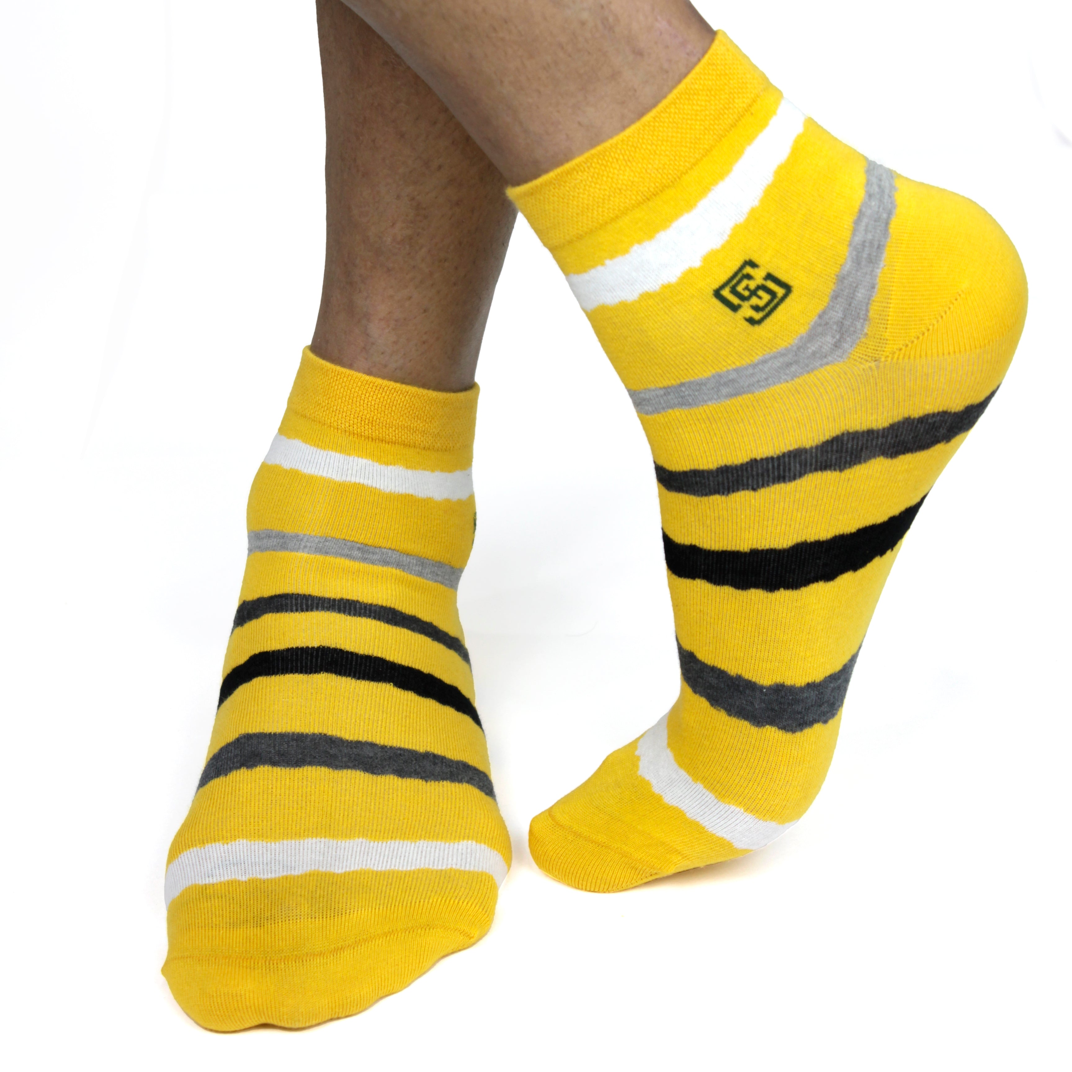 Design Multi Stripe Ankle Socks-Yellow Pack of 1