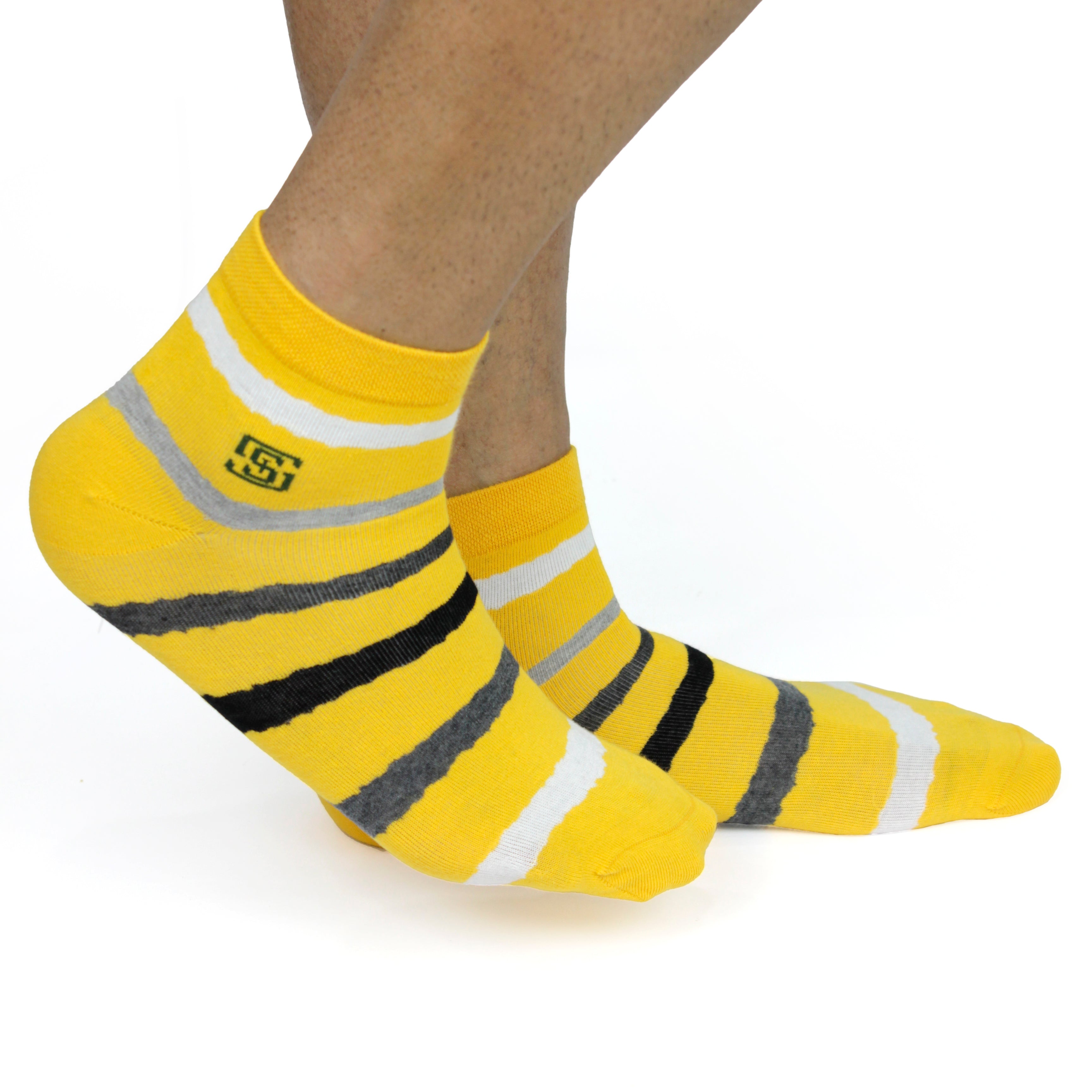 Design Multi Stripe Ankle Socks-Yellow Pack of 1