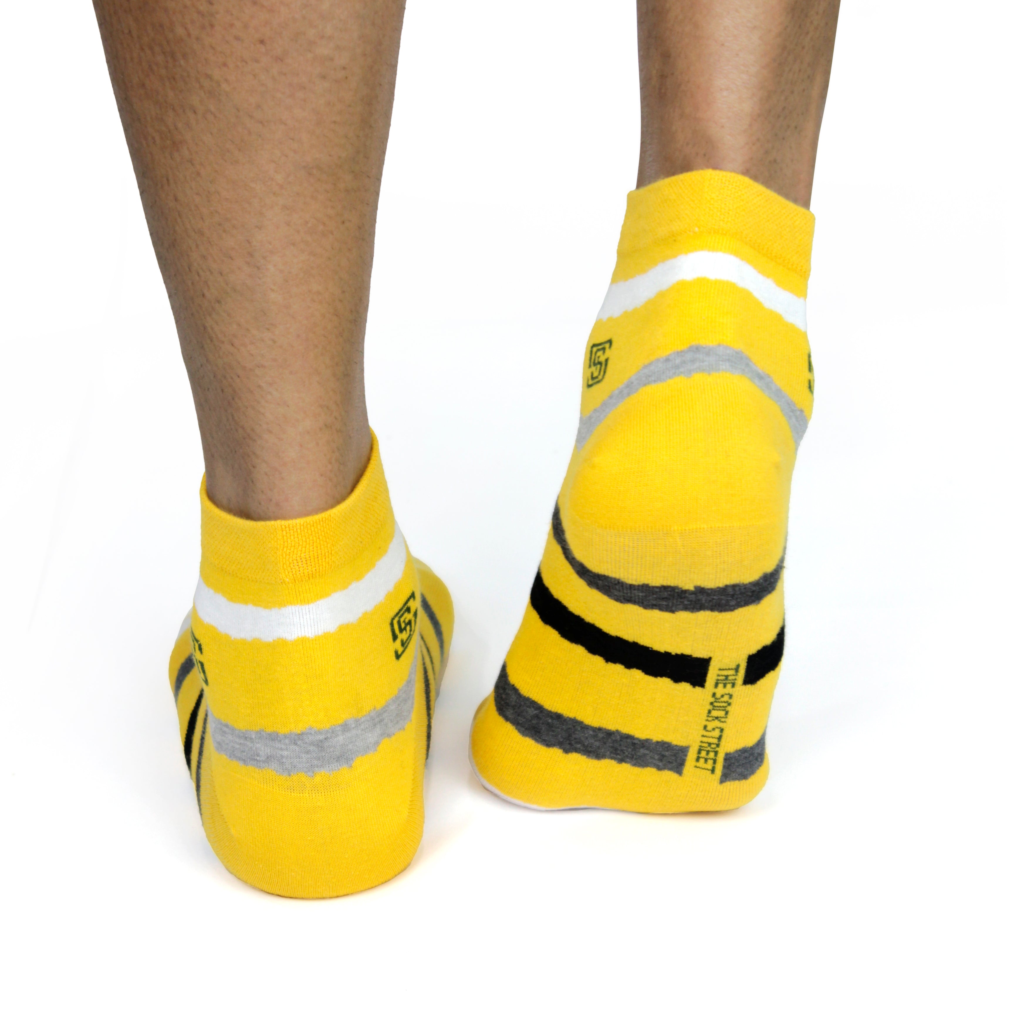 Design Multi Stripe Ankle Socks-Yellow Pack of 1