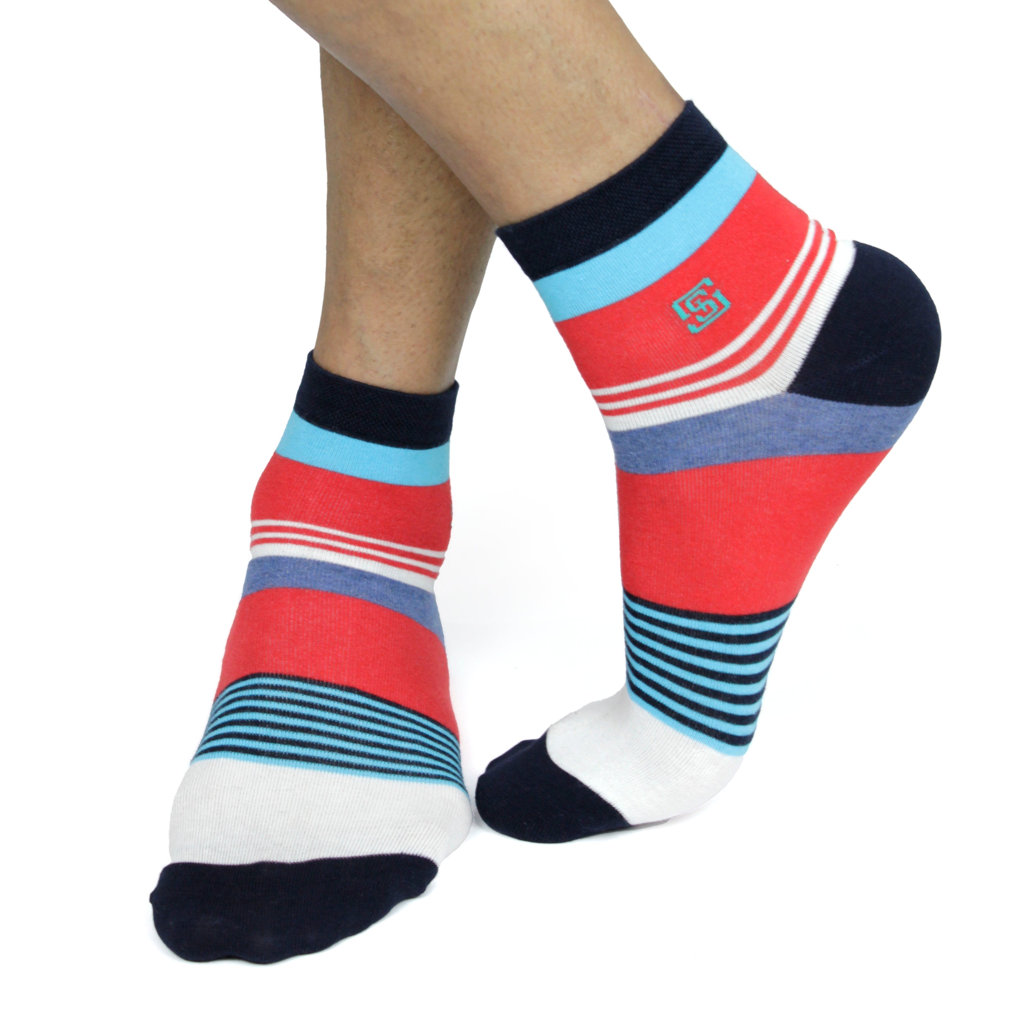 Design Stripe Ultra-Smooth Ankle Socks (1 Pairs)