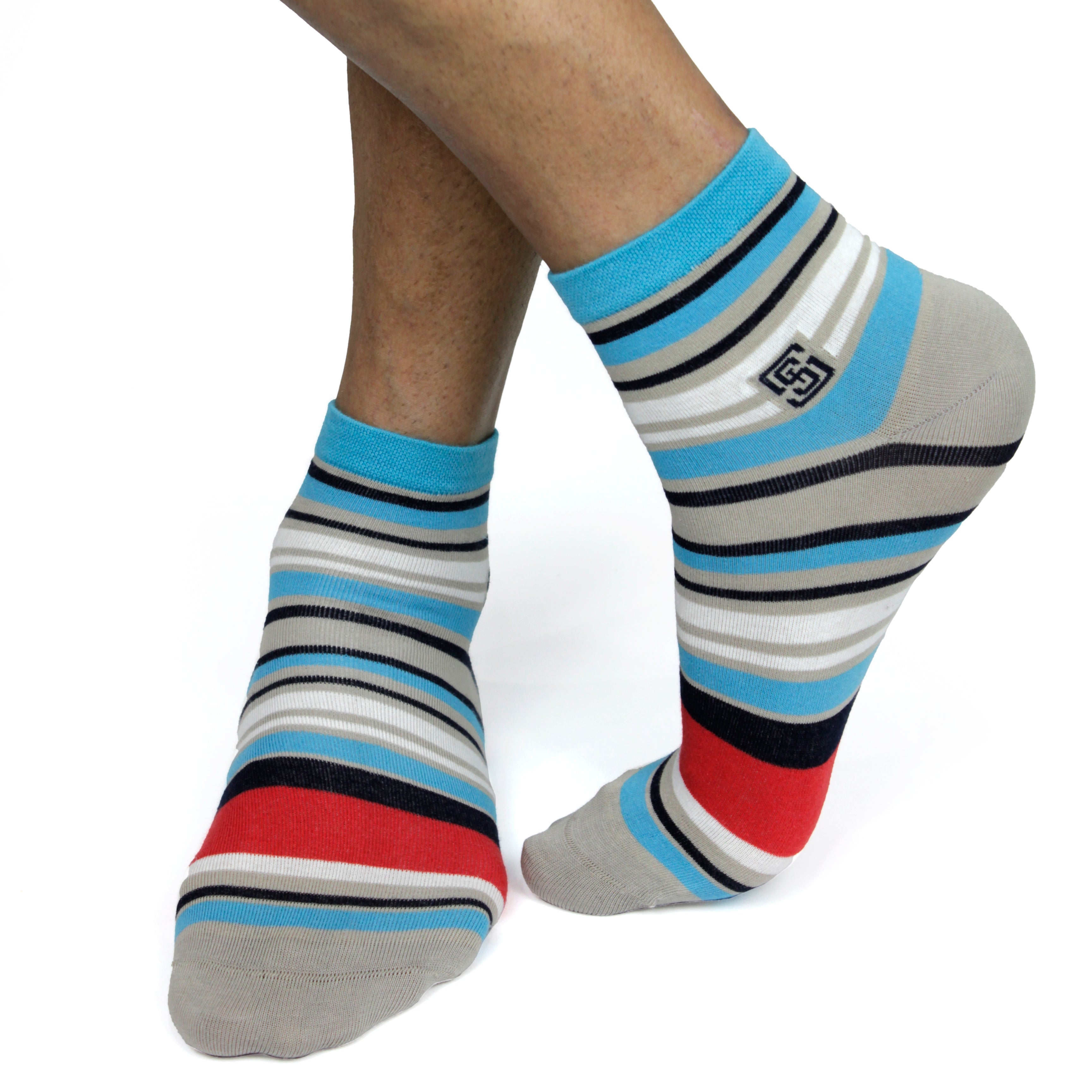 Design Stripe Ultra-Smooth Ankle Socks (1 Pairs)
