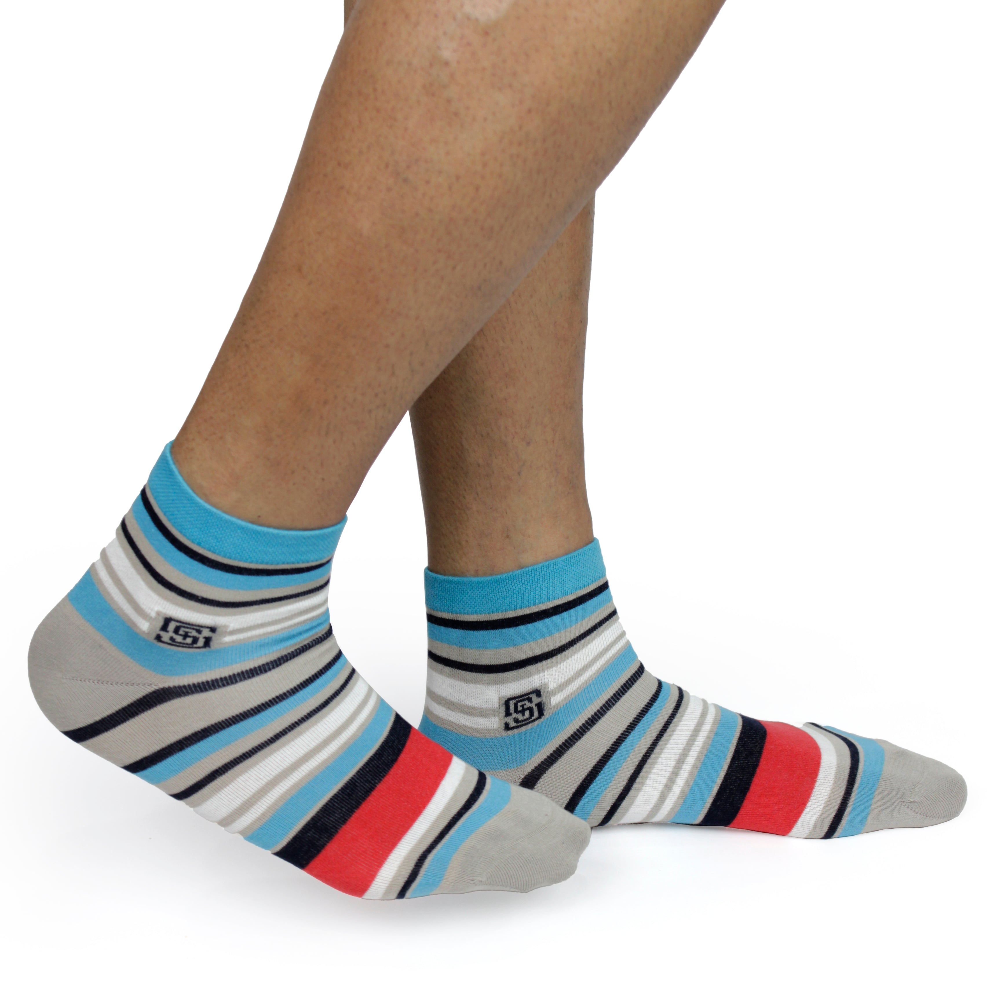 Design Stripe Ultra-Smooth Ankle Socks (1 Pairs)