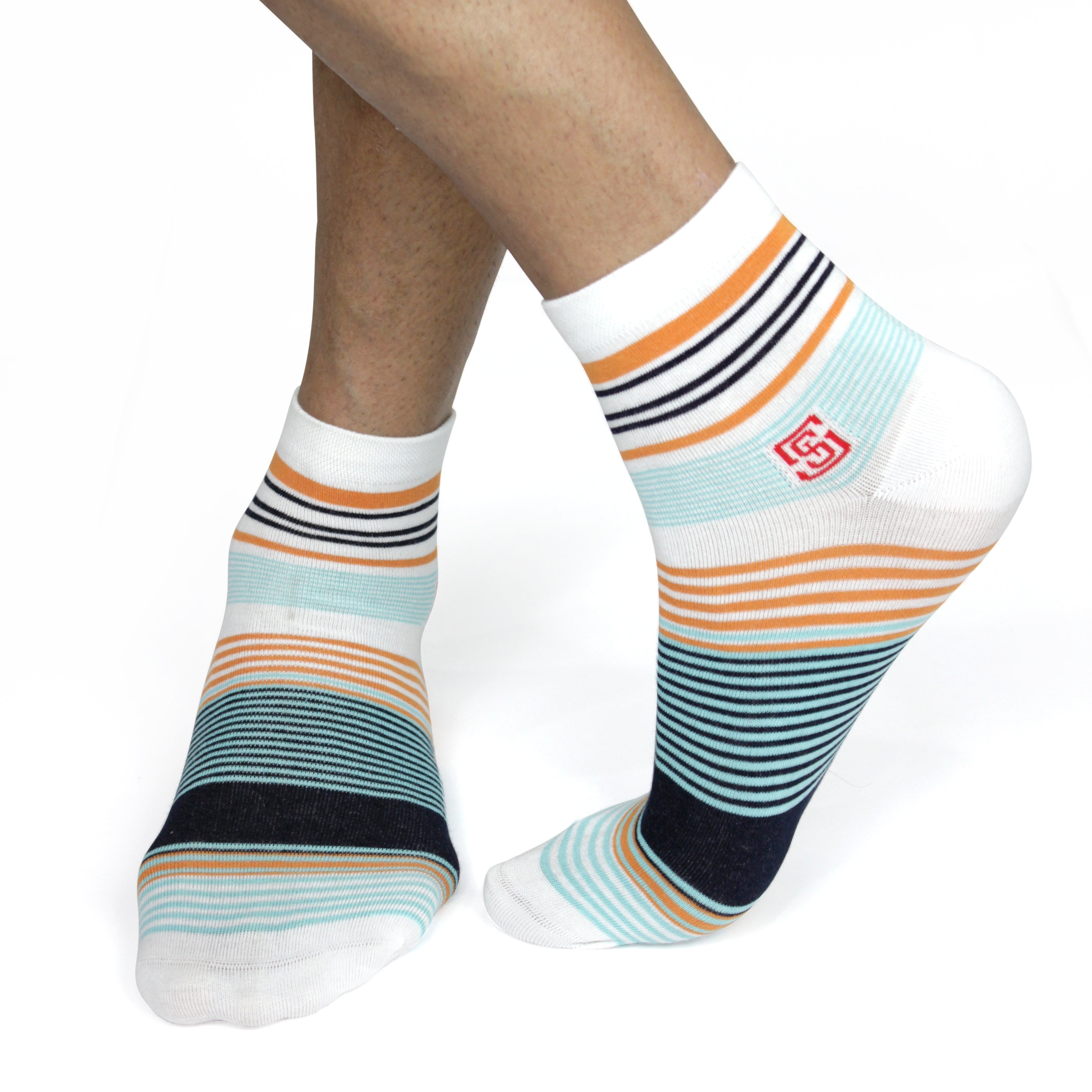 Design Stripe Whimscial Ankle Socks-Multicolor Pack of 1