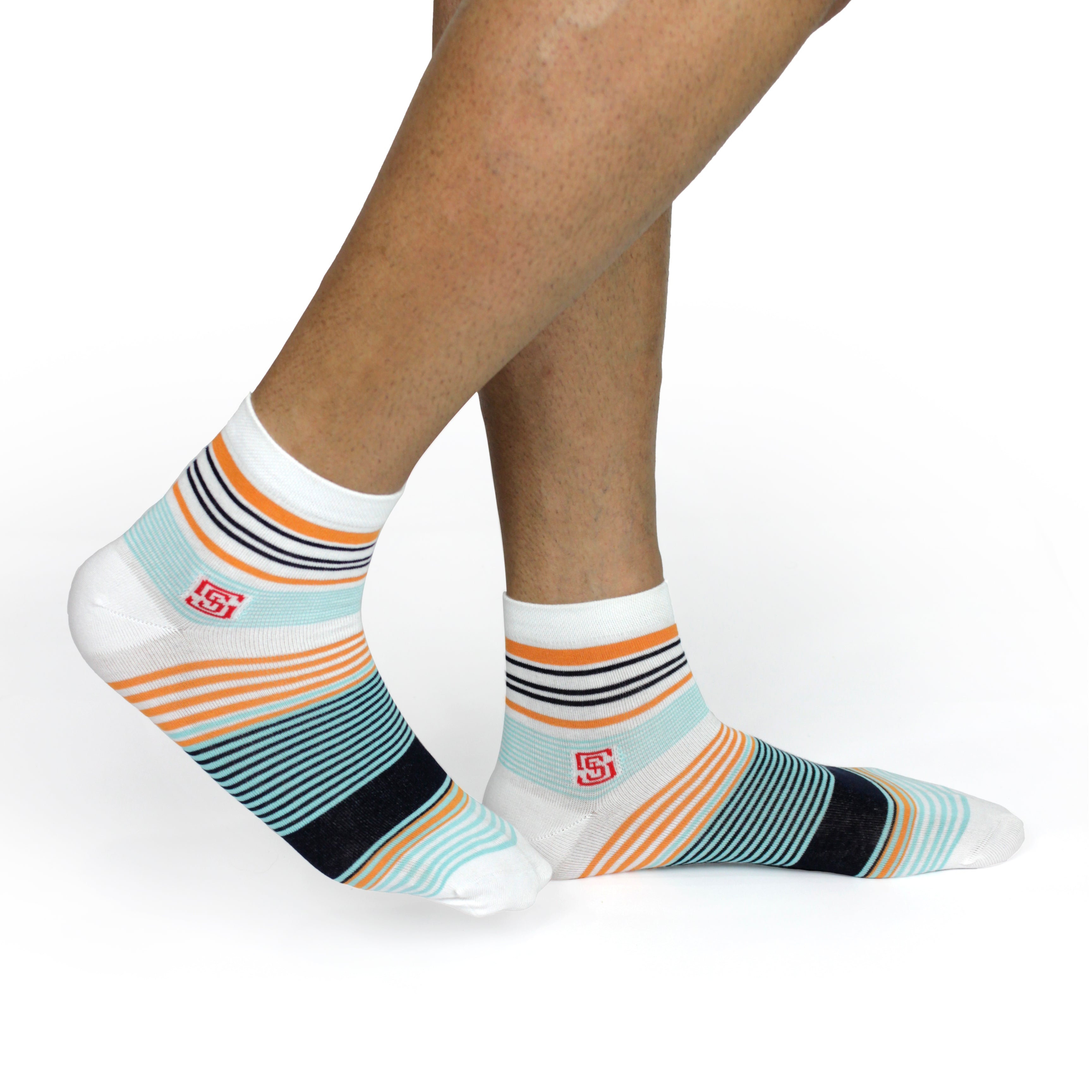 Design Stripe Whimscial Ankle Socks-Multicolor Pack of 1