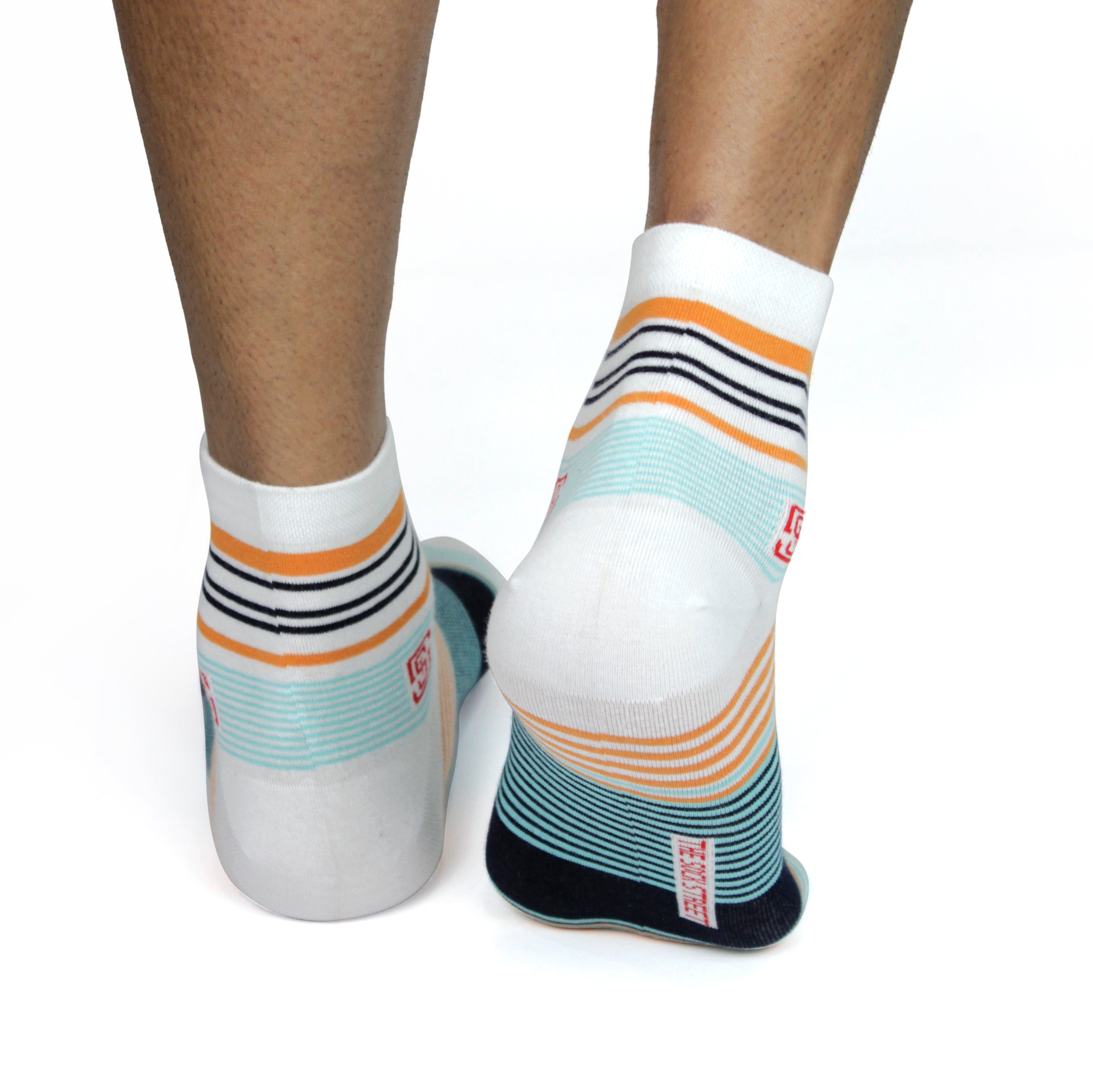 Design Stripe Whimscial Ankle Socks-Multicolor Pack of 1