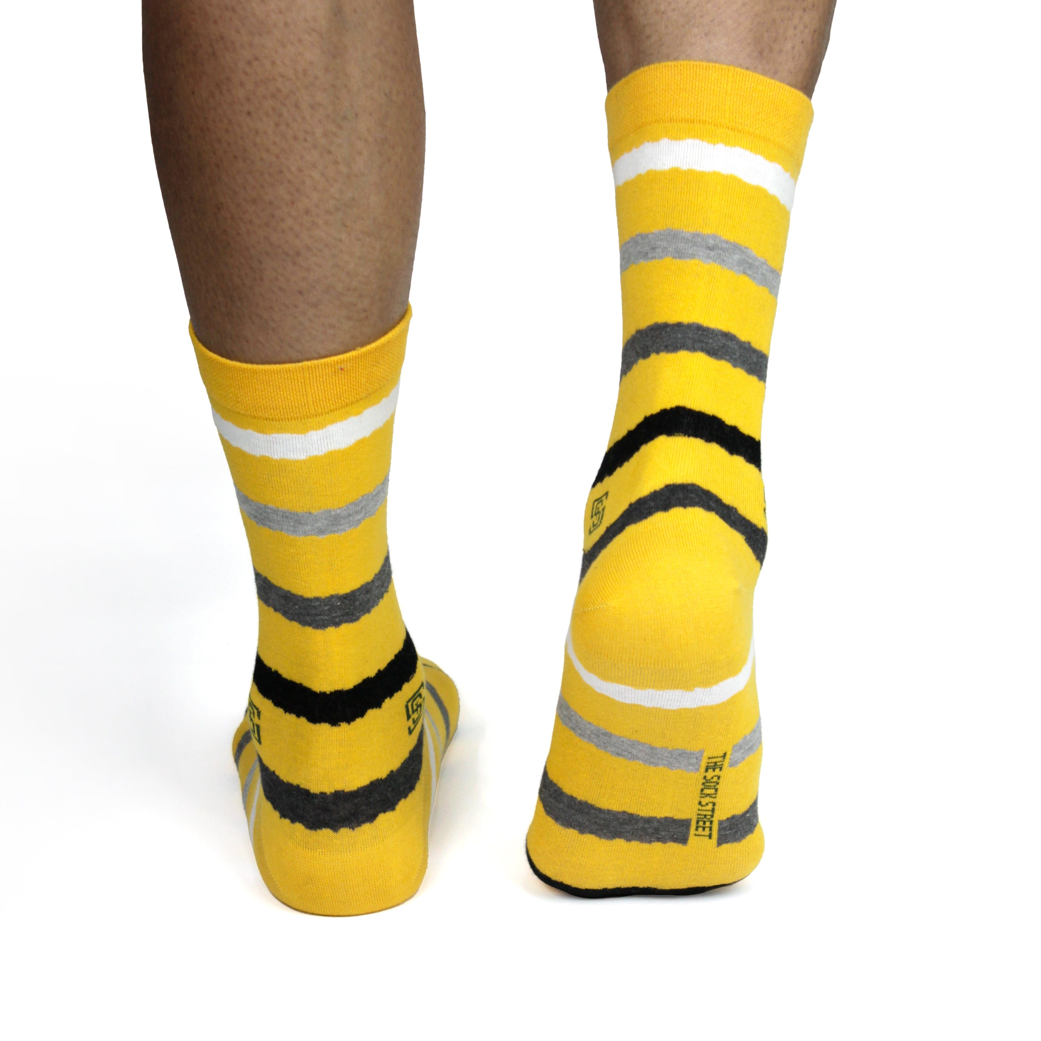 Design Multi Stripe Crew Socks-Yellow Pack of 1